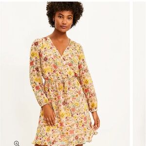 Loft Garden Flounce Wrap Dress